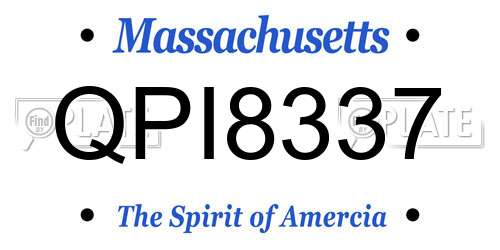 QPI8337 Massachusetts License Plate