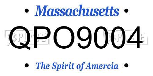 QPO9004 Massachusetts License Plate