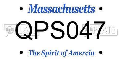 QPS047 Massachusetts License Plate