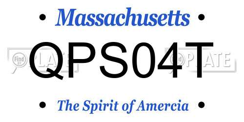 QPS04T Massachusetts License Plate