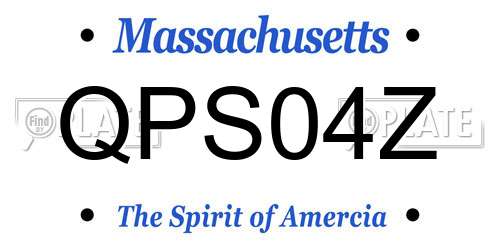 QPS04Z Massachusetts License Plate