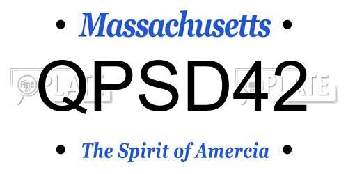 QPSD42 Massachusetts License Plate