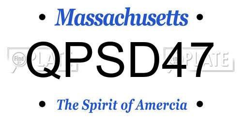 QPSD47 Massachusetts License Plate