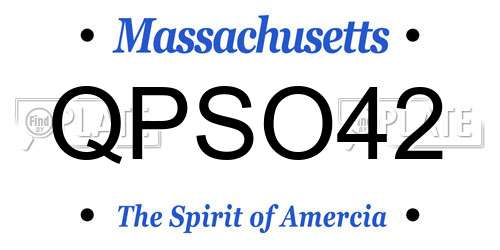 QPSO42 Massachusetts License Plate