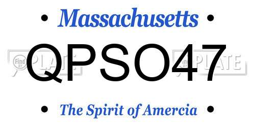 QPSO47 Massachusetts License Plate