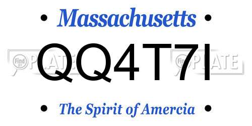 QQ4T7I Massachusetts License Plate