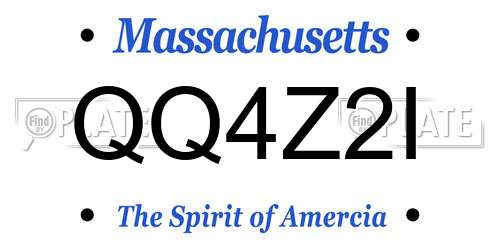 QQ4Z2I Massachusetts License Plate