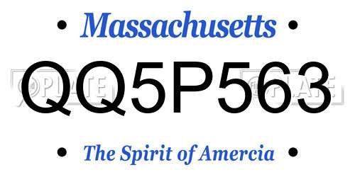 QQ5P563 Massachusetts License Plate