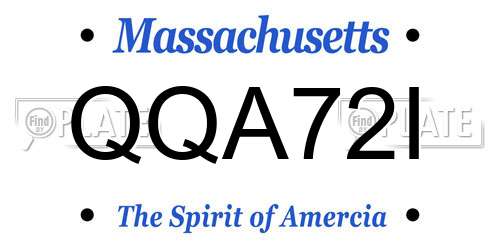 QQA72I Massachusetts License Plate