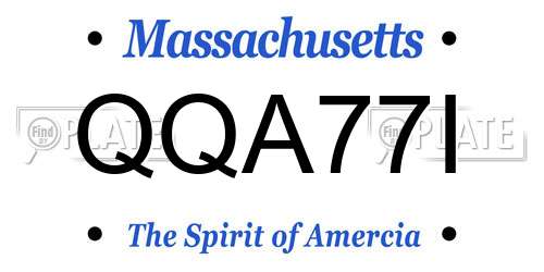 QQA77I Massachusetts License Plate