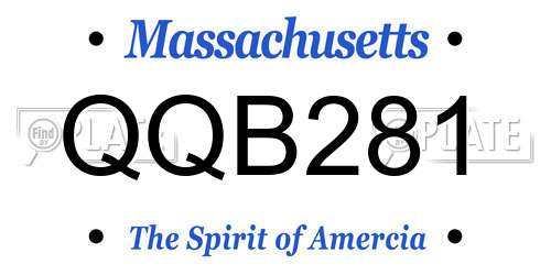 QQB281 Massachusetts License Plate