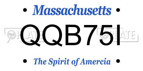 QQB75I Massachusetts License Plate