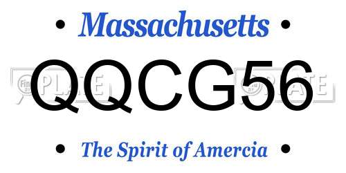 QQCG56 Massachusetts License Plate