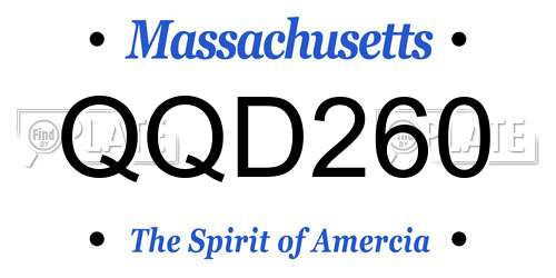 QQD260 Massachusetts License Plate