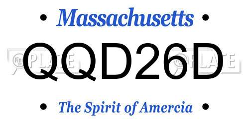 QQD26D Massachusetts License Plate