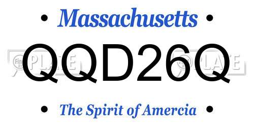QQD26Q Massachusetts License Plate
