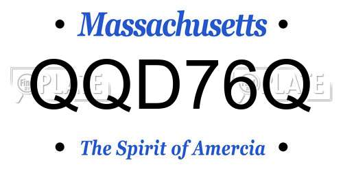 QQD76Q Massachusetts License Plate