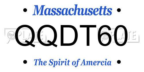 QQDT60 Massachusetts License Plate