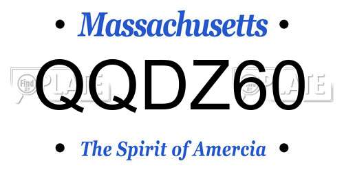 QQDZ60 Massachusetts License Plate