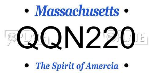 QQN220 Massachusetts License Plate