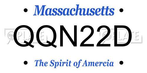 QQN22D Massachusetts License Plate