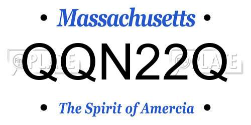 QQN22Q Massachusetts License Plate
