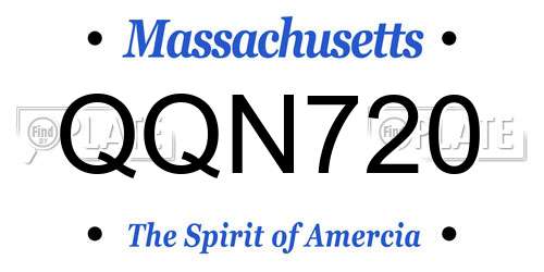 QQN720 Massachusetts License Plate