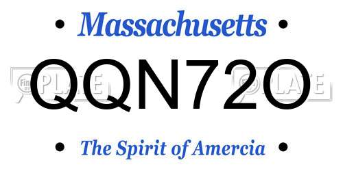 QQN72O Massachusetts License Plate
