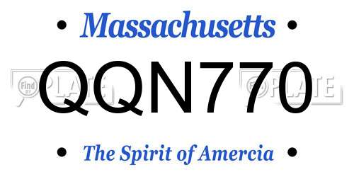 QQN770 Massachusetts License Plate