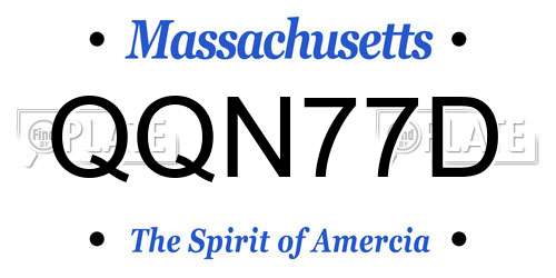 QQN77D Massachusetts License Plate