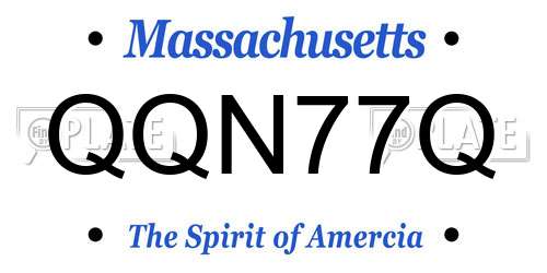 QQN77Q Massachusetts License Plate
