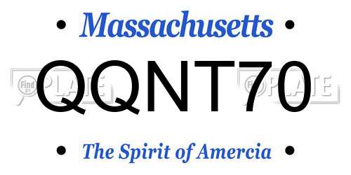 QQNT70 Massachusetts License Plate