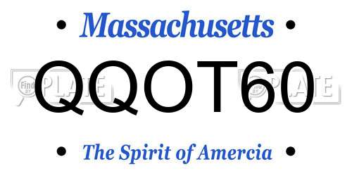 QQOT60 Massachusetts License Plate