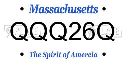 QQQ26Q Massachusetts License Plate