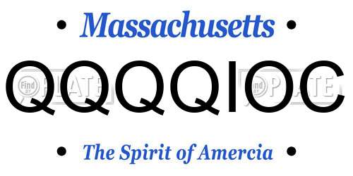 QQQQIOC Massachusetts License Plate