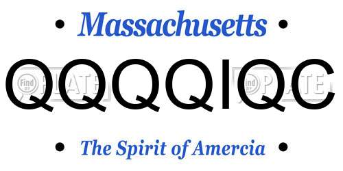 QQQQIQC Massachusetts License Plate