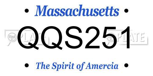 QQS251 Massachusetts License Plate