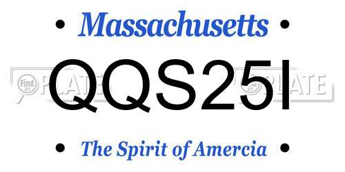 QQS25I Massachusetts License Plate