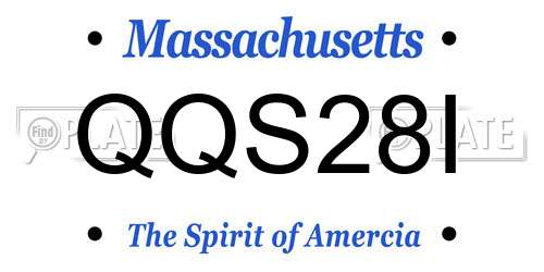 QQS28I Massachusetts License Plate