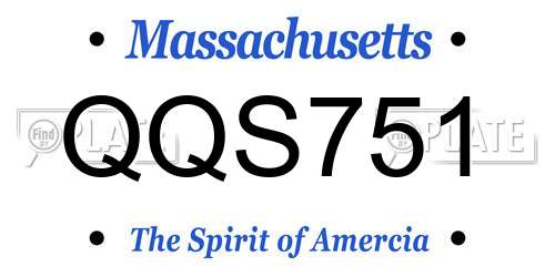 QQS751 Massachusetts License Plate