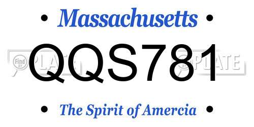 QQS781 Massachusetts License Plate