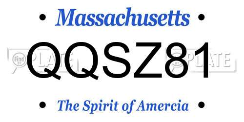 QQSZ81 Massachusetts License Plate