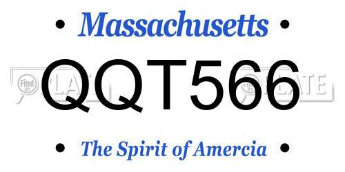 QQT566 Massachusetts License Plate