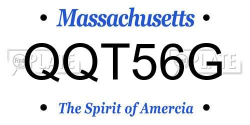 QQT56G Massachusetts License Plate