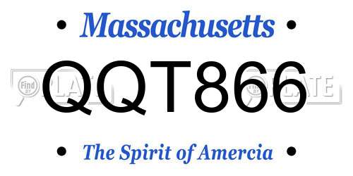QQT866 Massachusetts License Plate