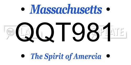 QQT981 Massachusetts License Plate