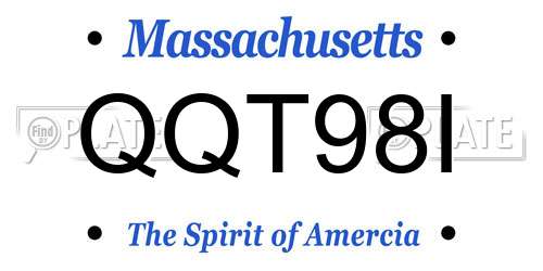 QQT98I Massachusetts License Plate
