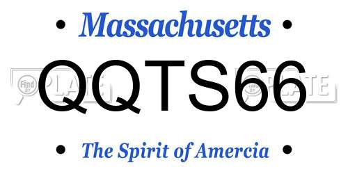 QQTS66 Massachusetts License Plate