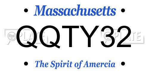 QQTY32 Massachusetts License Plate
