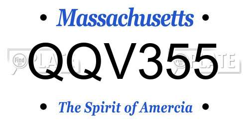 QQV355 Massachusetts License Plate